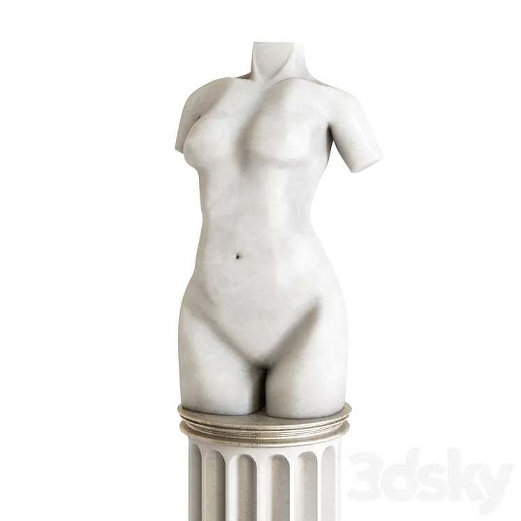 Female Torse Sculpture 3D Model Free Download