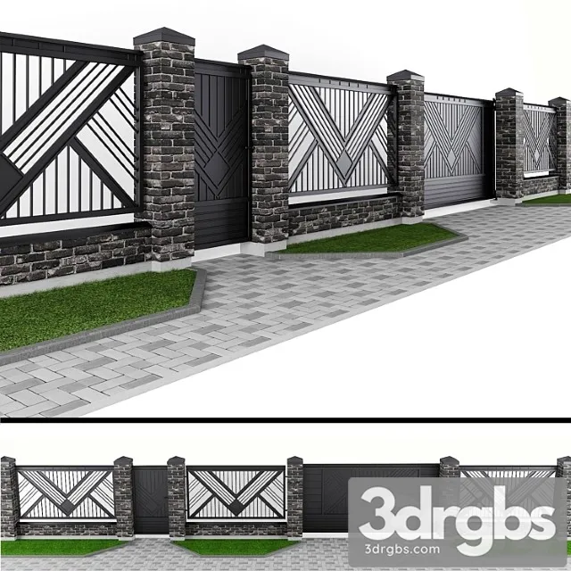 Fence 01 3D Model Download