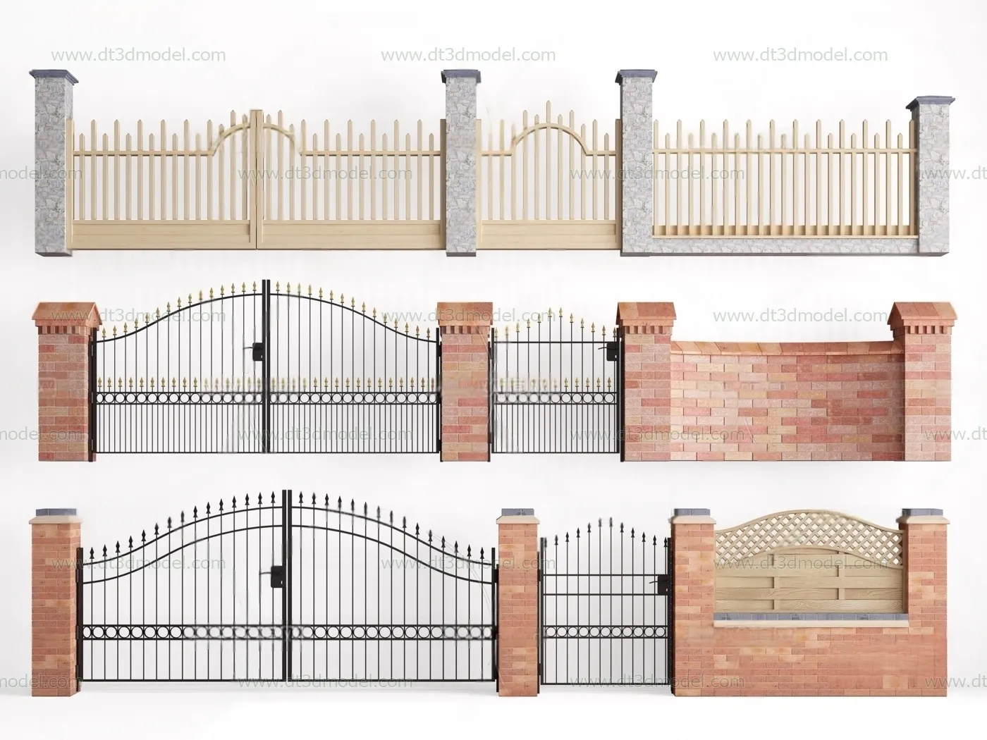 Fence 3D Models for Free Download – Architecture Fence – 004 – VRAY Render