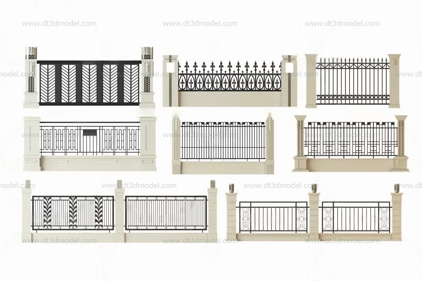 Fence 3D Models for Free Download – Architecture Fence – 006 – VRAY Render