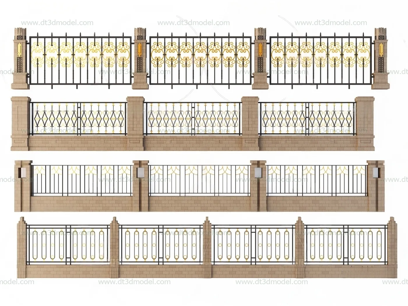 Fence 3D Models for Free Download – Architecture Fence – 009 – VRAY Render