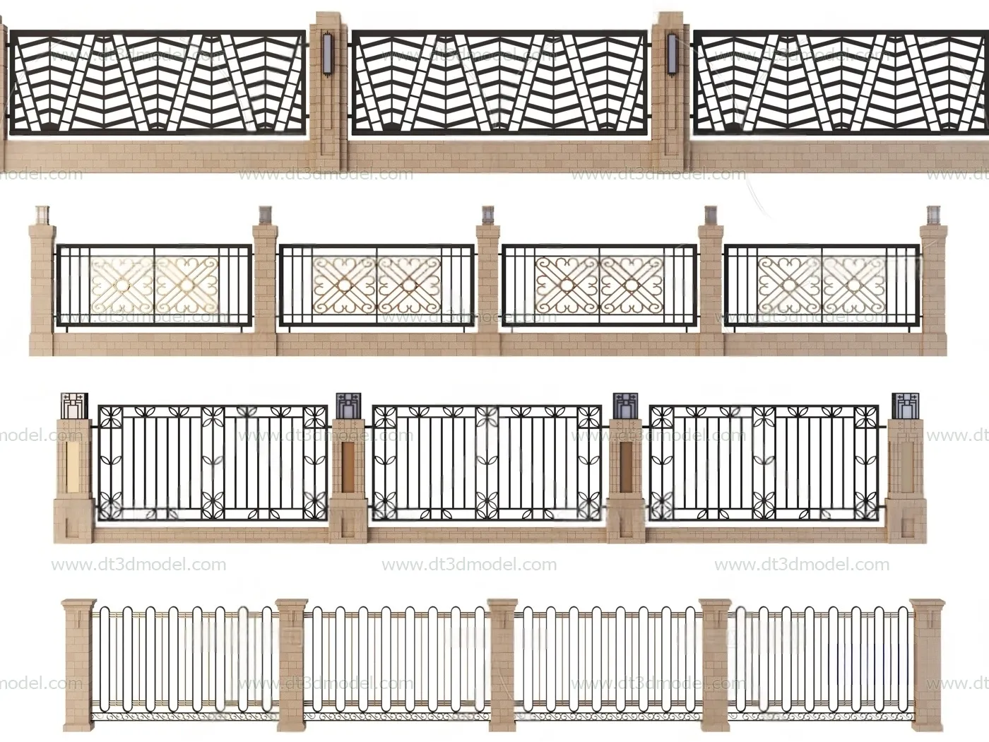 Fence 3D Models for Free Download – Architecture Fence – 010 – VRAY Render