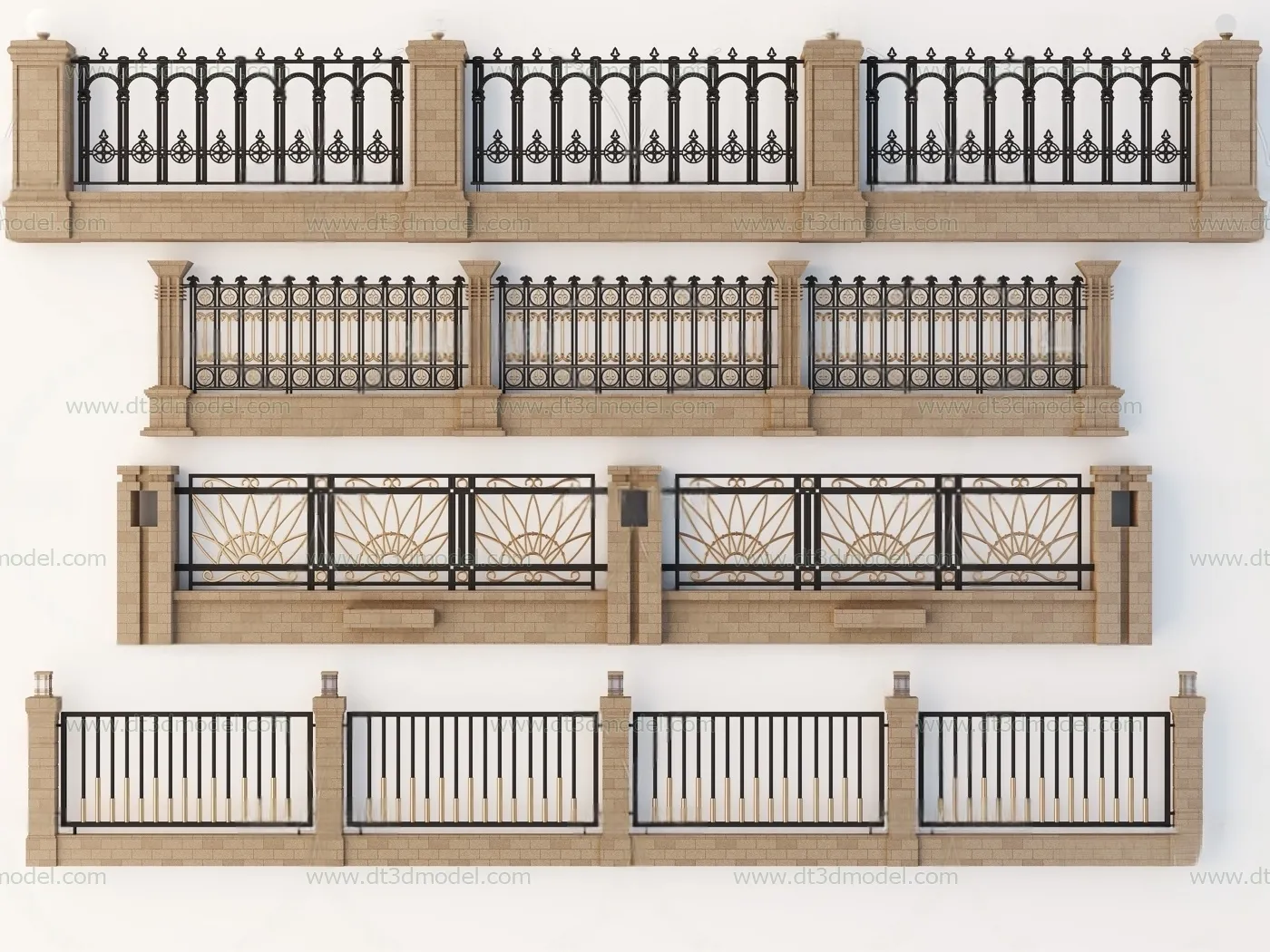 Fence 3D Models for Free Download – Architecture Fence – 011 – VRAY Render