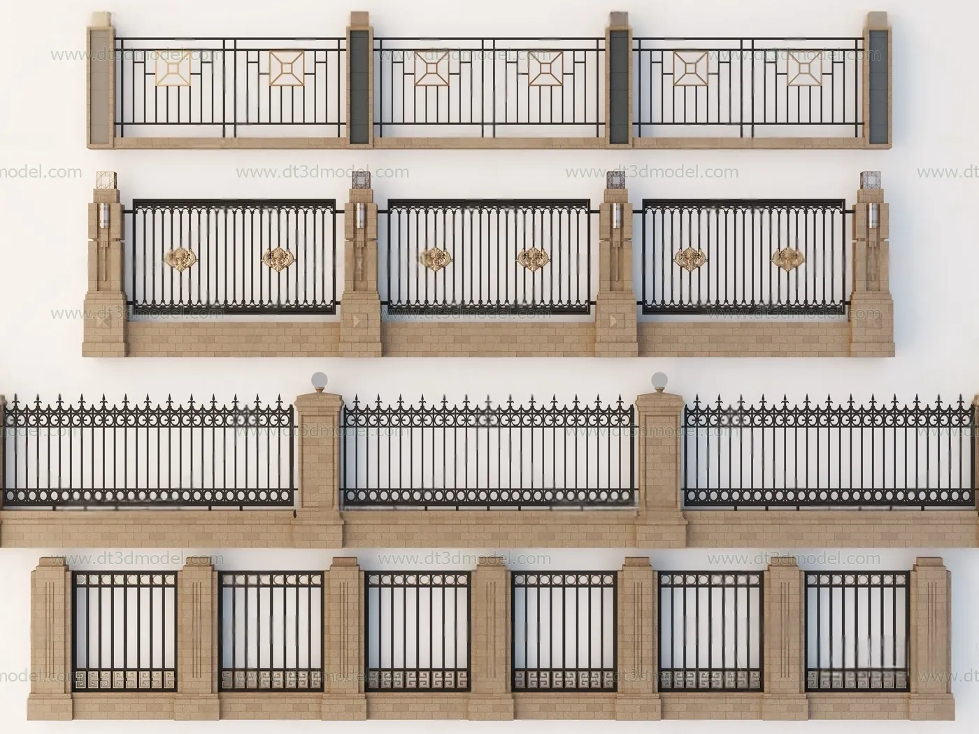 Fence 3D Models for Free Download – Architecture Fence – 012 – VRAY Render