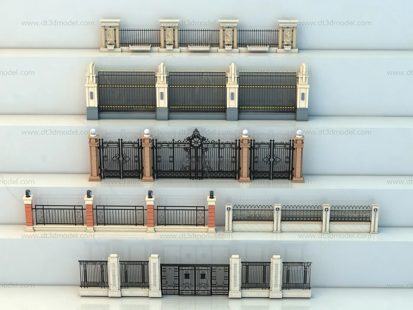 Fence 3D Models for Free Download – Architecture Fence – 013 – VRAY Render