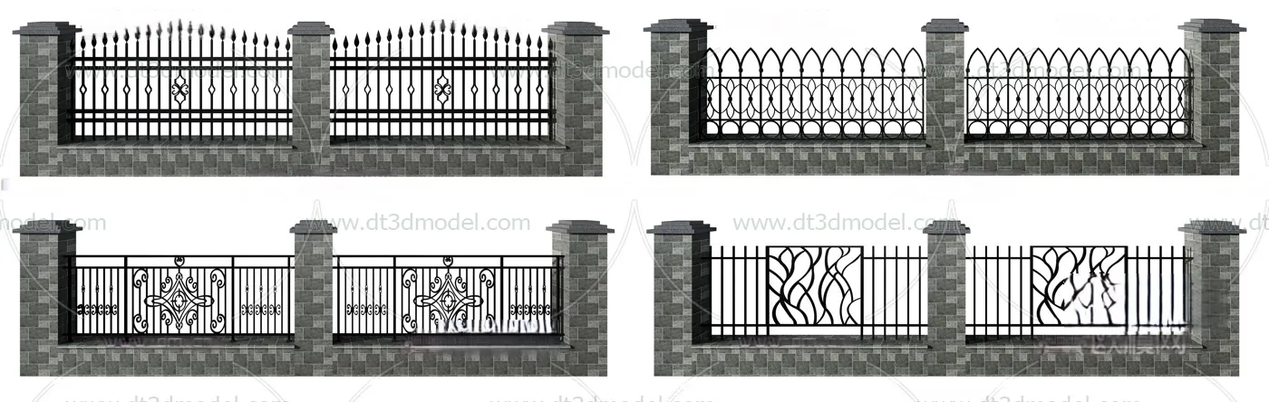 Fence 3D Models for Free Download – Architecture Fence – 015 – VRAY Render