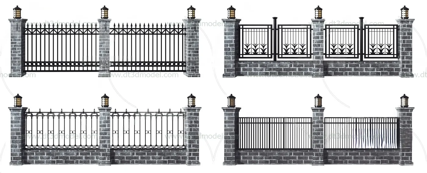 Fence 3D Models for Free Download – Architecture Fence – 016 – VRAY Render