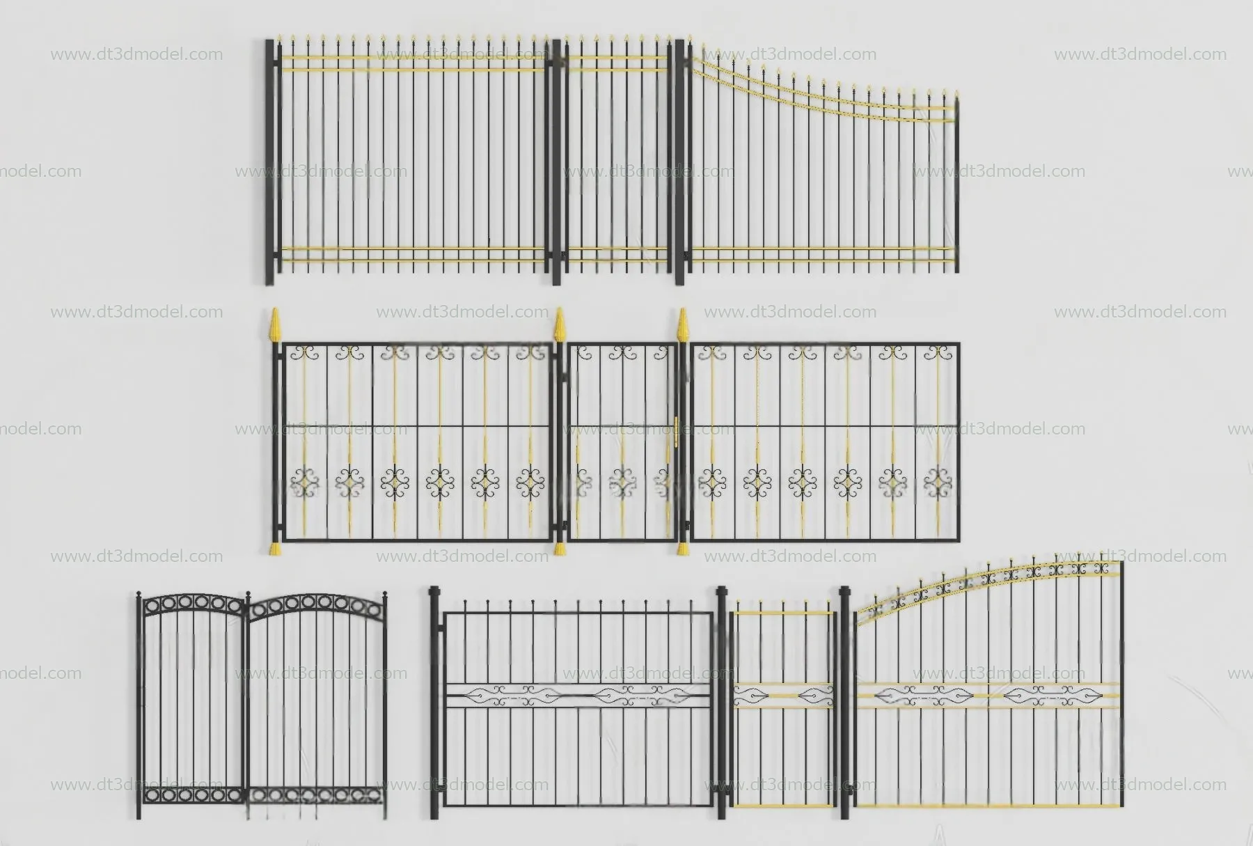 Fence 3D Models for Free Download – Architecture Fence – 019 – VRAY Render