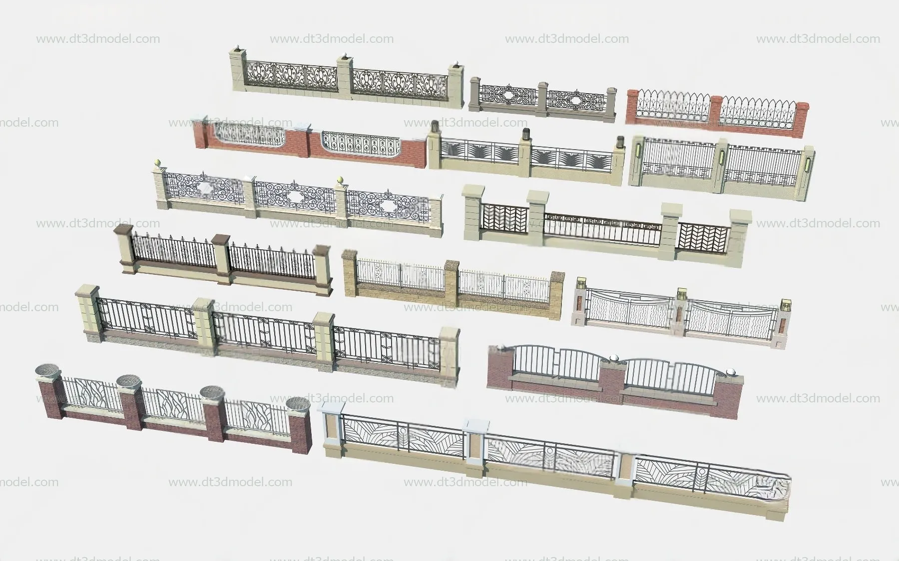 Fence 3D Models for Free Download – Architecture Fence – 027 – VRAY Render