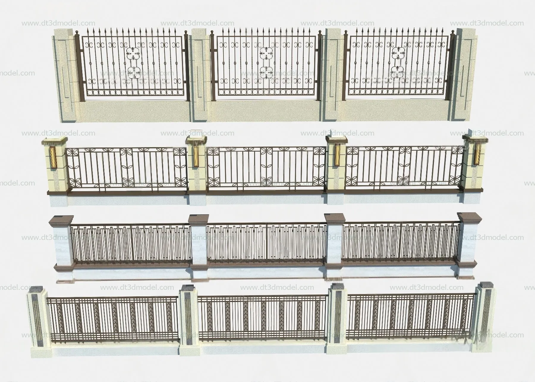 Fence 3D Models for Free Download – Architecture Fence – 028 – VRAY Render