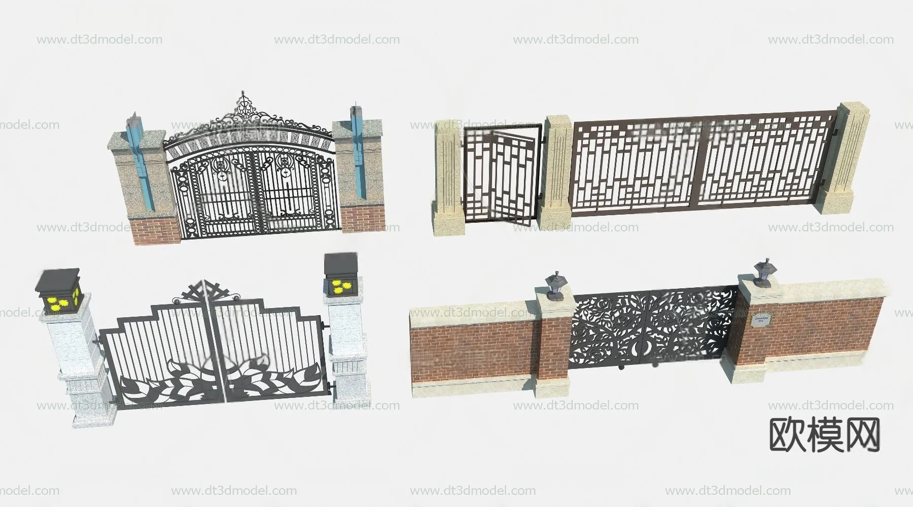 Fence 3D Models for Free Download – Architecture Fence – 029 – VRAY Render
