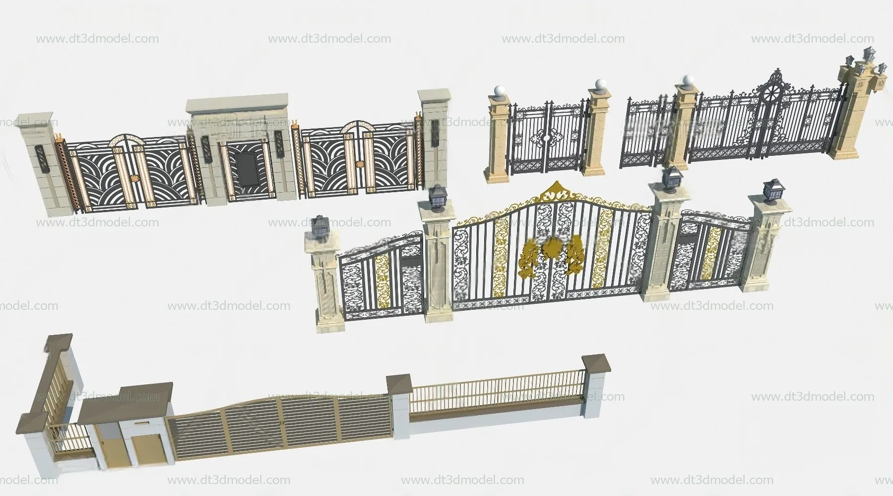 Fence 3D Models for Free Download – Architecture Fence – 030 – VRAY Render