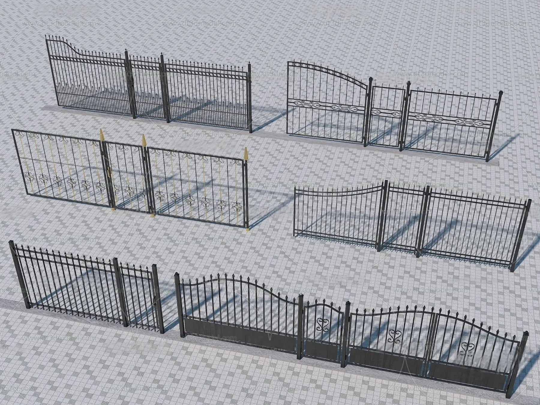 Fence 3D Models for Free Download – Architecture Fence – 042 – VRAY Render