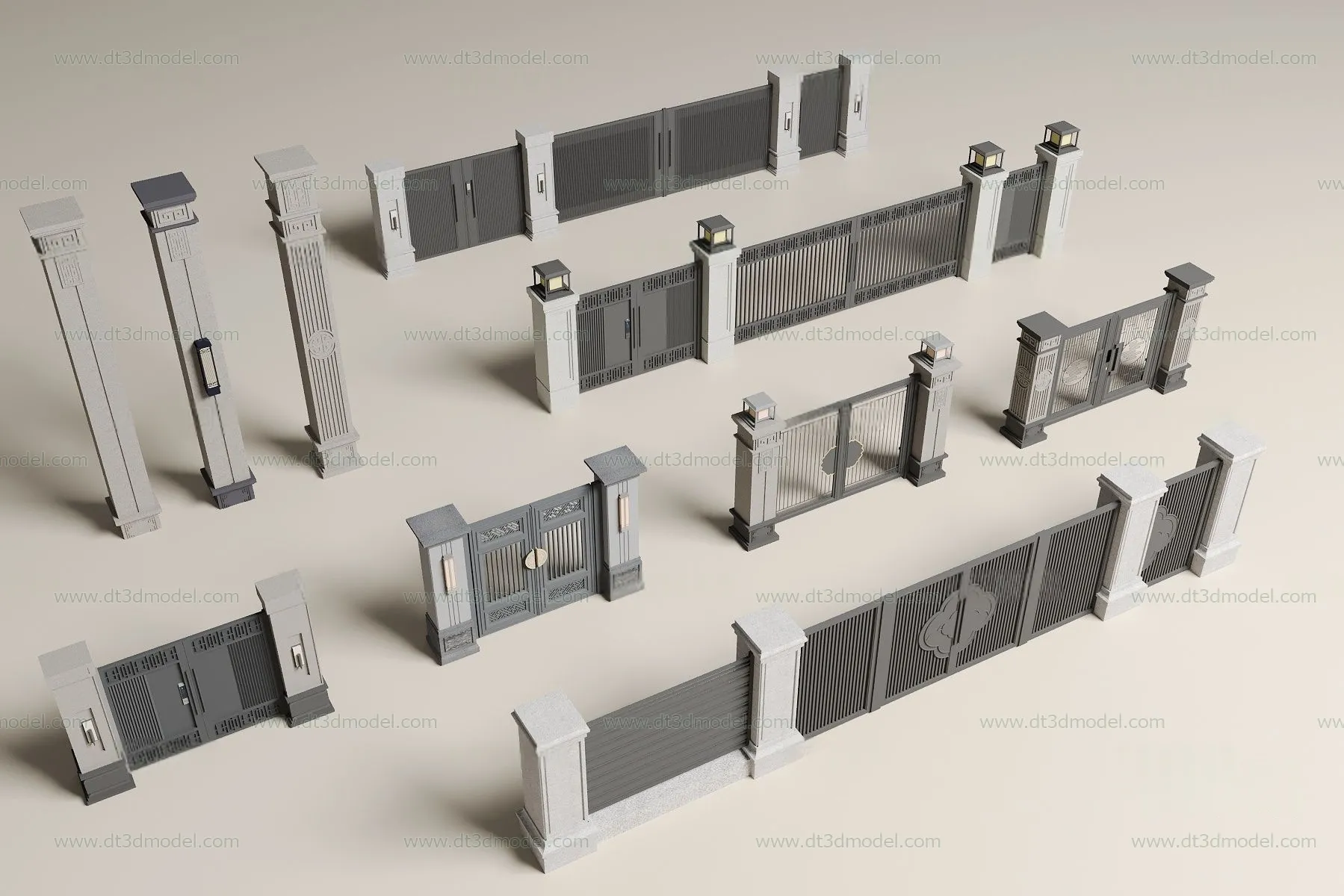 Fence 3D Models for Free Download – Architecture Fence – 056 – CORONA Render