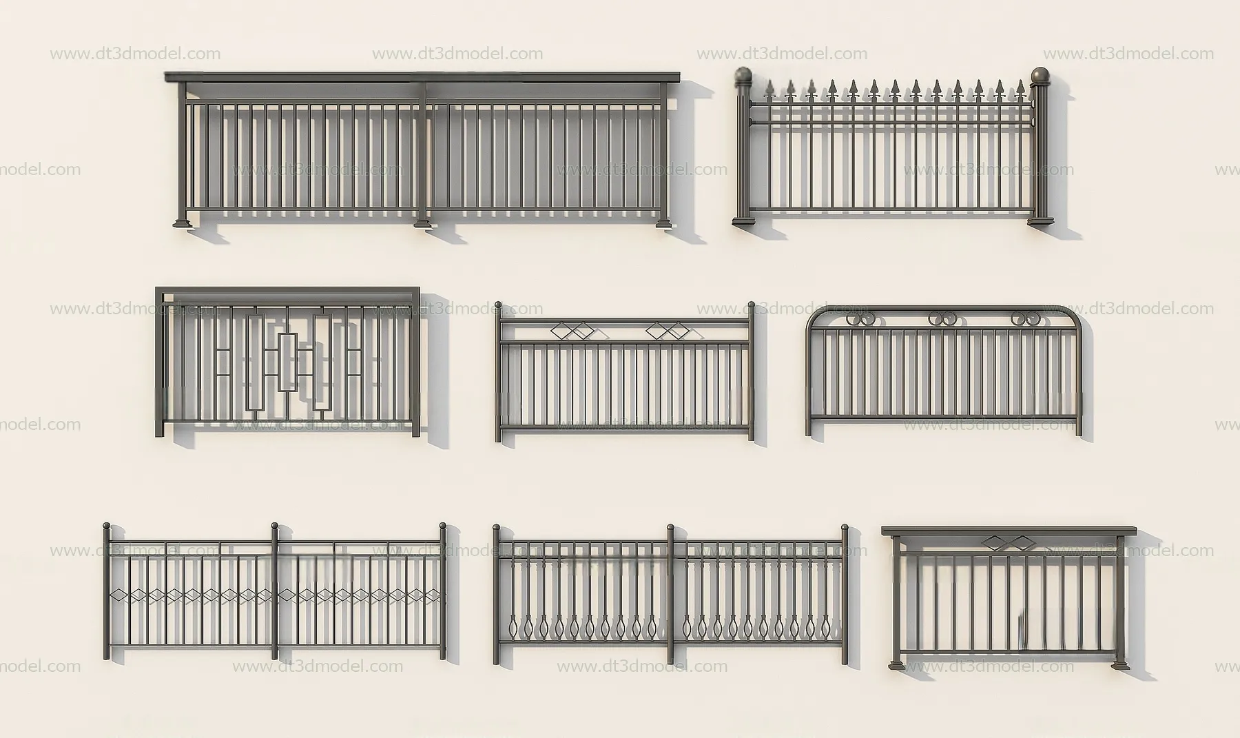 Fence 3D Models for Free Download – Architecture Fence – 071 – VRAY Render
