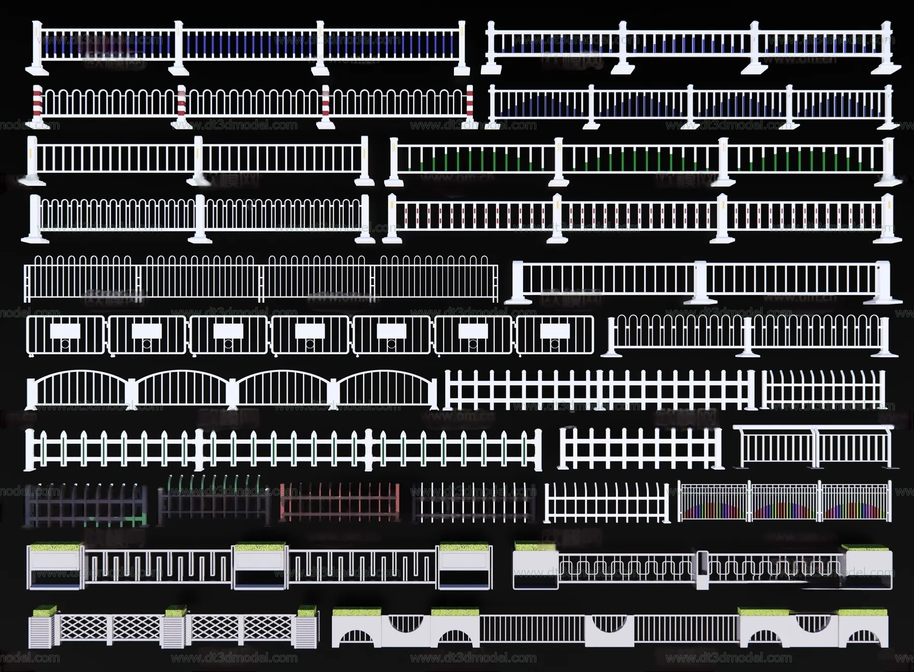 Fence 3D Models for Free Download – Architecture Fence – 081 – CORONA Render