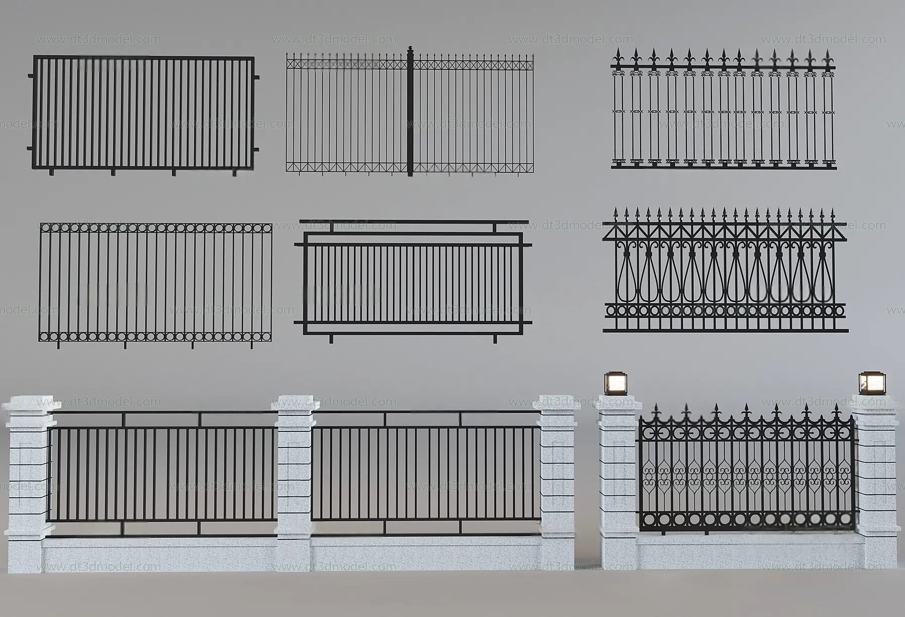 Fence 3D Models for Free Download – Architecture Fence – 094 – VRAY Render