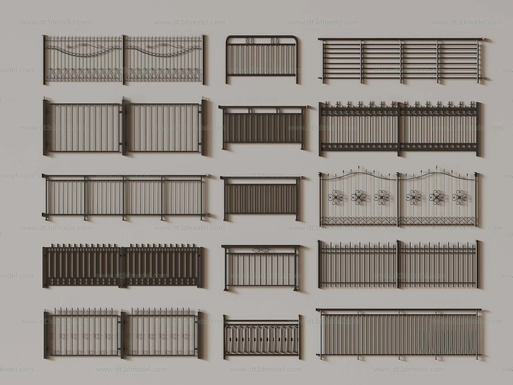 Fence 3D Models for Free Download – Architecture Fence – 096 – VRAY Render