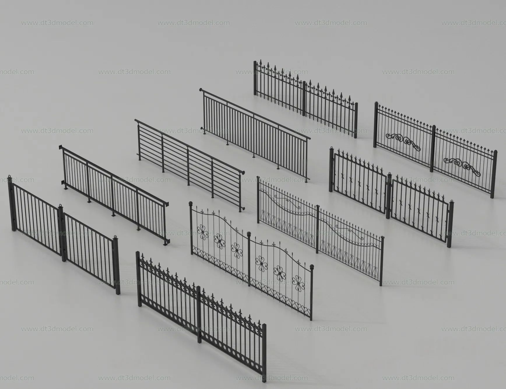 Fence 3D Models for Free Download – Architecture Fence – 098 – VRAY Render