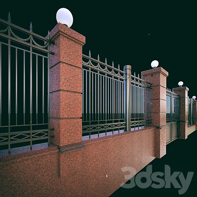 Fence administration 3D Model Fence administration 3D Model