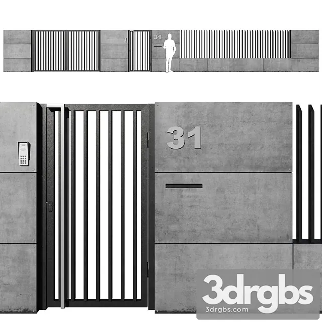 Fence and Gate 31 3D Model Download Fence and Gate 31 3D Model Download