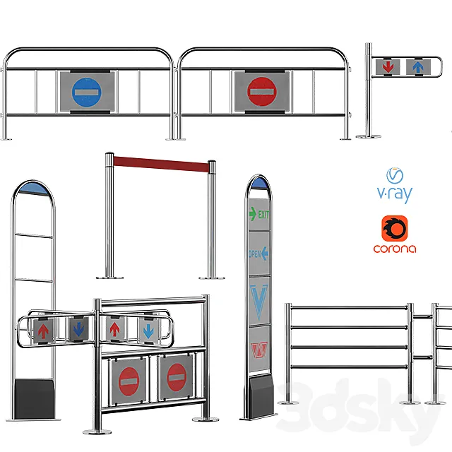 Fence Entrance system fence 3D Model