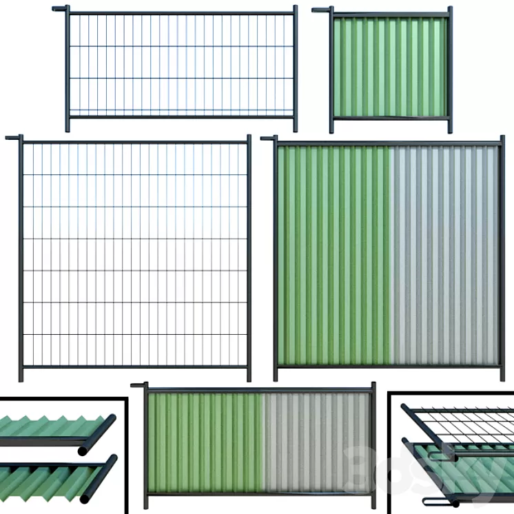 Fence Fencing for construction 3D Model Fence Fencing for construction 3D Model