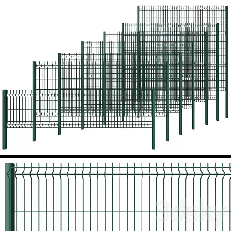 Fence for gates and gates 3D Model Fence for gates and gates 3D Model