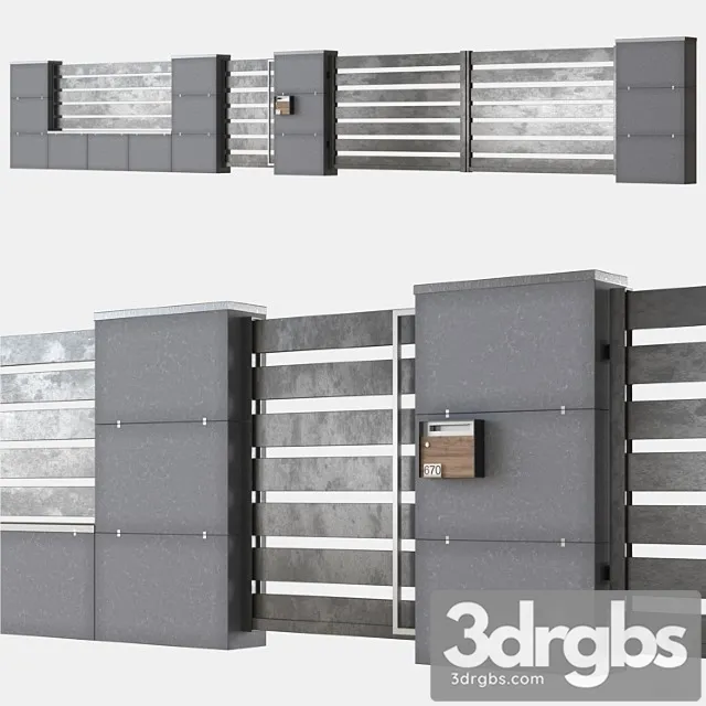 Fence Gray 3D Model Download Fence Gray 3D Model Download