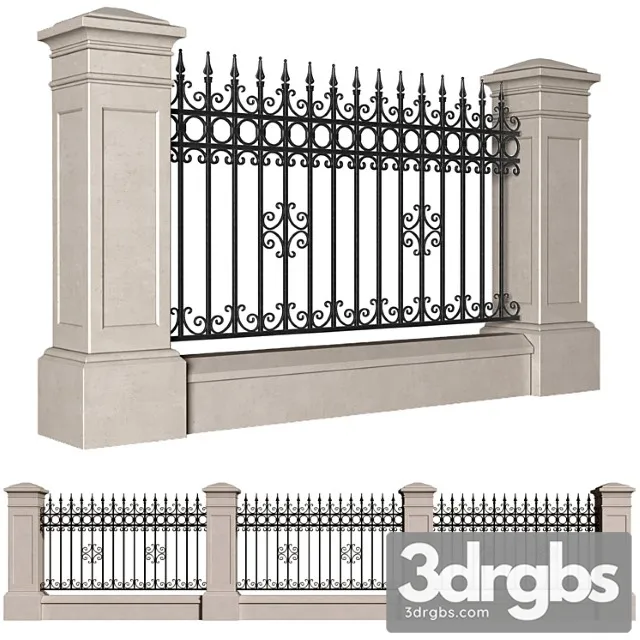 Fence In Classic Style With Wrought Iron Fence Entrance Driveway Iron Gates 3D Model Download Fence In Classic Style With Wrought Iron Fence Entrance Driveway Iron Gates 3D Model Download