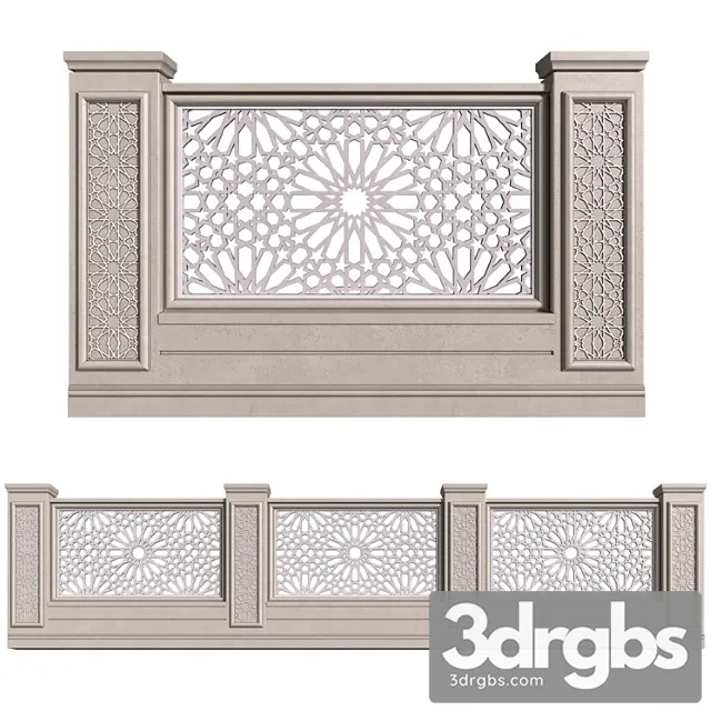 Fence In Oriental Style Fenke East 3D Model Download Fence In Oriental Style Fenke East 3D Model Download