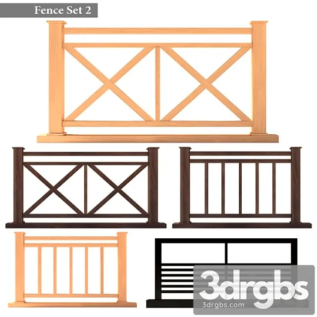 Fence set 02 3D Model Download