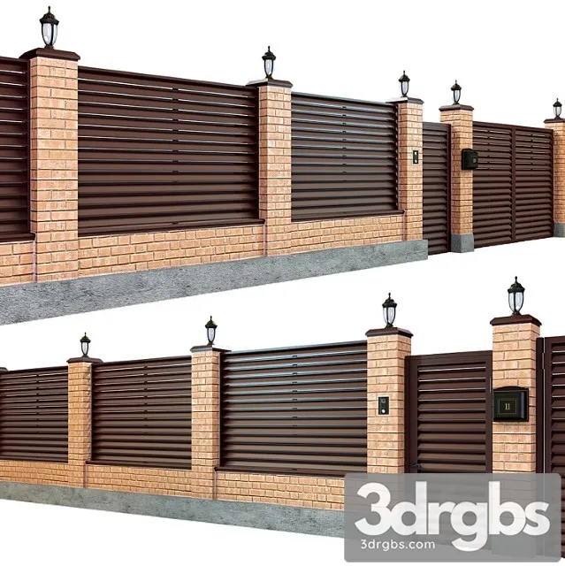 Fence With A Gate and A Wicket 7 3D Model Download Fence With A Gate and A Wicket 7 3D Model Download