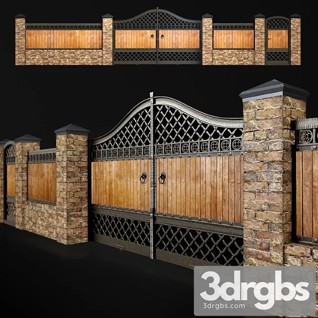 Fence With Gate and Wicket 3 3D Model Download Fence With Gate and Wicket 3 3D Model Download