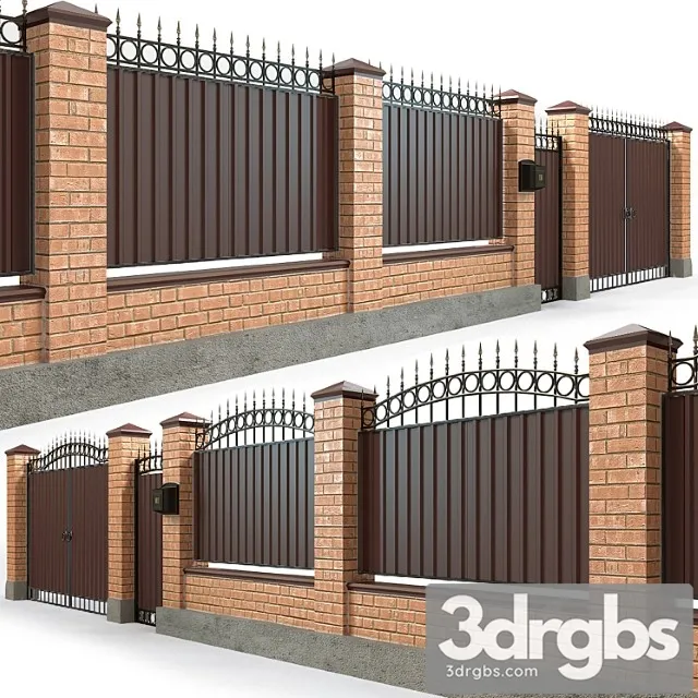 Fence With Gate and Wicket 5 3D Model Download Fence With Gate and Wicket 5 3D Model Download