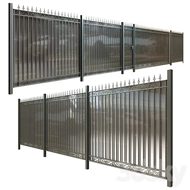 Fence with gate and wicket 6 3DModel Fence with gate and wicket 6 3DModel