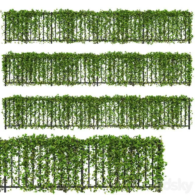 Fence with Ivy v16 3D Model Fence with Ivy v16 3D Model