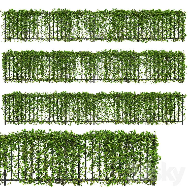 Fence with Ivy v16 3D Model Free Download