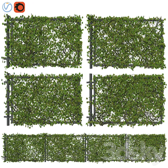 Fence with ivy v2 3D Model Fence with ivy v2 3D Model