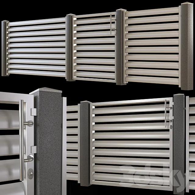 Fence_modern_01 3D Model Fence_modern_01 3D Model