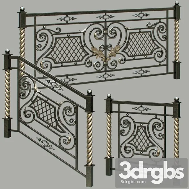 Fences forged railing 3D Model Download