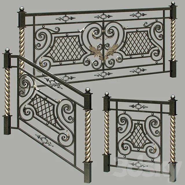Fences forged railing 3D Model