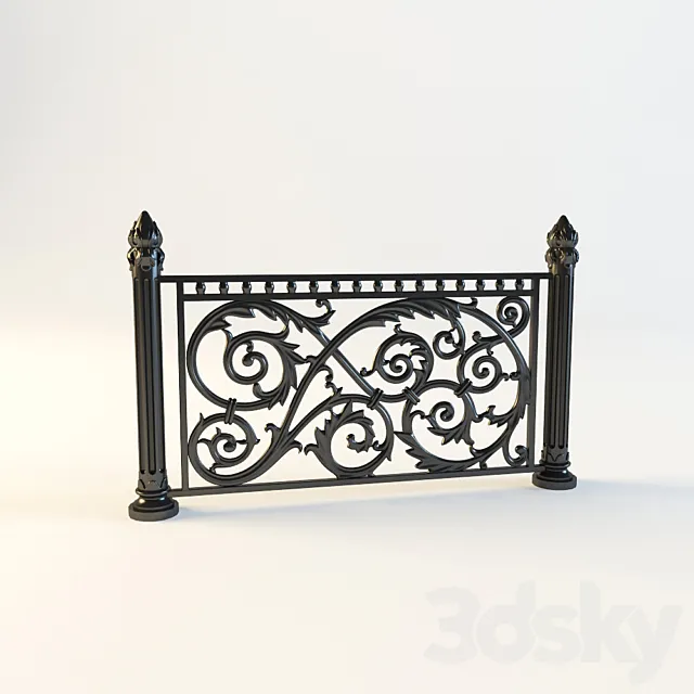 Fencing Arbuznye leaves 3D Model Fencing Arbuznye leaves 3D Model