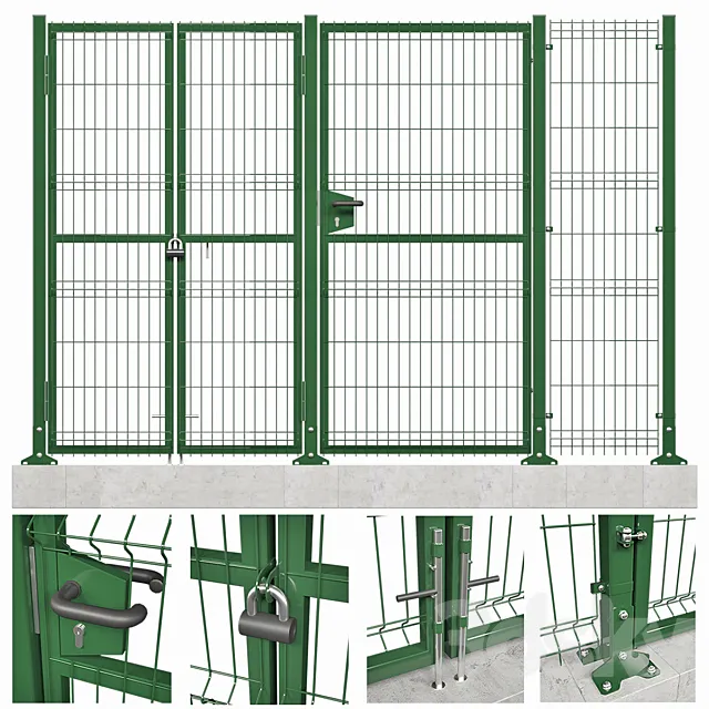 Fencing system (3d panels) 3D Model Fencing system (3d panels) 3D Model
