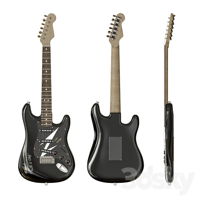 Fender Deluxe Strat RW BLK 3D Model