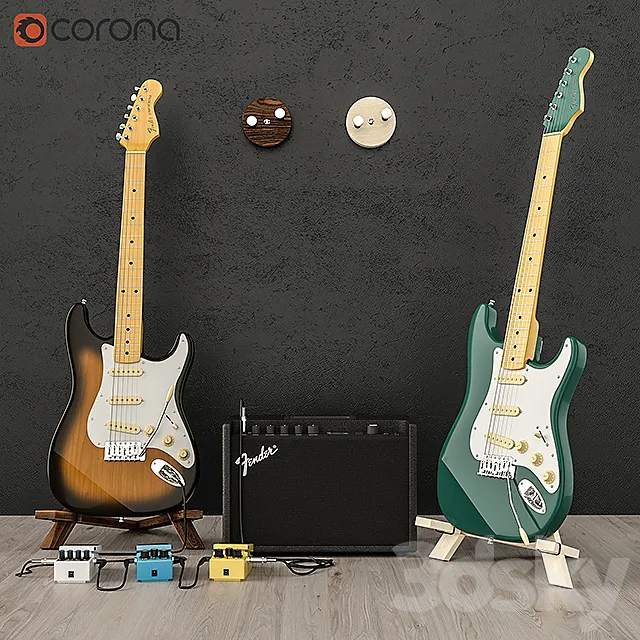Fender guitar set 3DModel