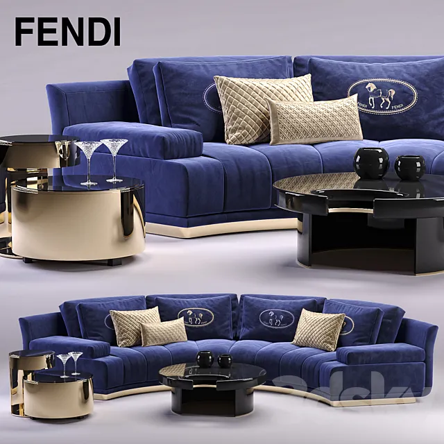 Fendi Artu Round Sectional Sofa 3DModel Fendi Artu Round Sectional Sofa 3DModel