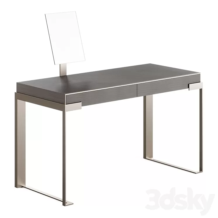 Fendi Aura Lady Desk with Mirror (Charcoal Fiddleback Sycamore) 3D Model