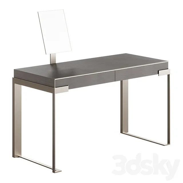 Fendi Aura Lady Desk with Mirror (Charcoal Fiddleback Sycamore) 3DModel