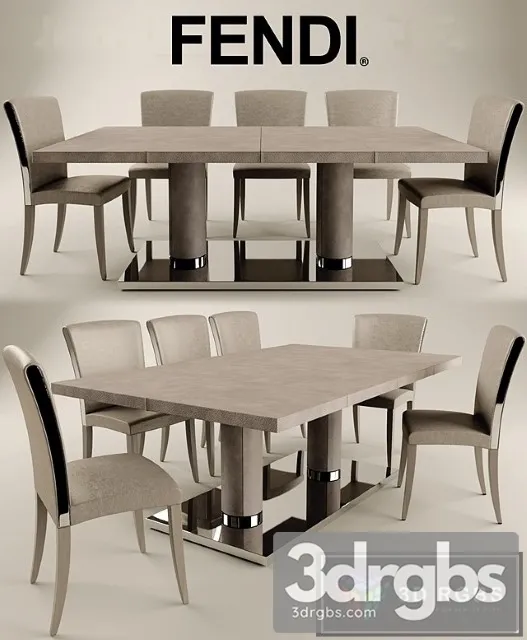 Fendi Bernini Elisa Table and Chair 3D Model Download Fendi Bernini Elisa Table and Chair 3D Model Download